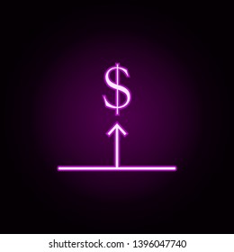 price increase neon icon. Elements of e-commerce set. Simple icon for websites, web design, mobile app, info graphics