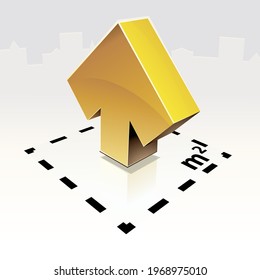 Aumento de precios por m2 de vivienda (vector)