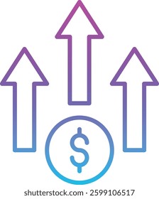 Price Increase vector icon. Can be used for printing, mobile and web applications.