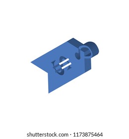 Price isometric left top view 3D icon