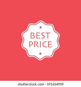 Price Label Best Flat Icon On Red Background