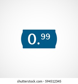 Price Label Blue Flat Icon On White Background
