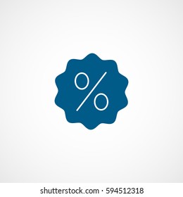 Price Label Discount Blue Flat Icon On White Background