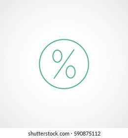 Price Label Discount Green Line Icon On White Background