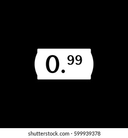 Price Label Flat Icon On Black Background