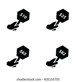 Price label with hand set 
