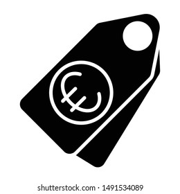 Price Label Icon, Vector Illustration, Business Glyph