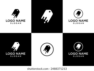 Price Label icon vector illustration logo template for many purposes. with digital element symbols.