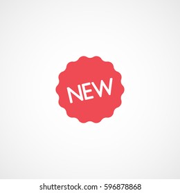 Price Label New Red Flat Icon On White Background