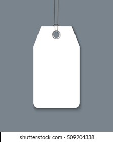 Price label note on dark background, realistic vector blank tag