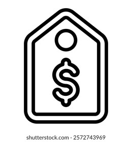 Price Label Vector Line Icon Design