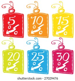 Price labels in different colors