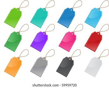 price and labels tag set in 12 colors