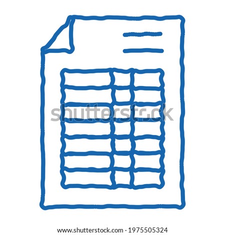 Price List Financial Document File sketch icon vector. Hand drawn blue doodle line art isolated symbol illustration
