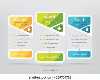 Price list, hosting plans and web boxes banners design.