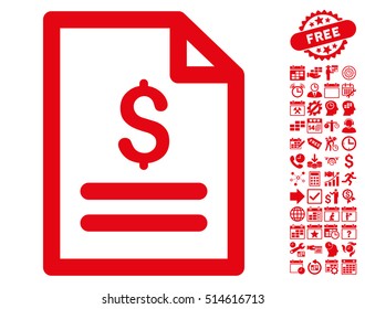 Price List icon with bonus calendar and time management clip art. Vector illustration style is flat iconic symbols, red color, white background.