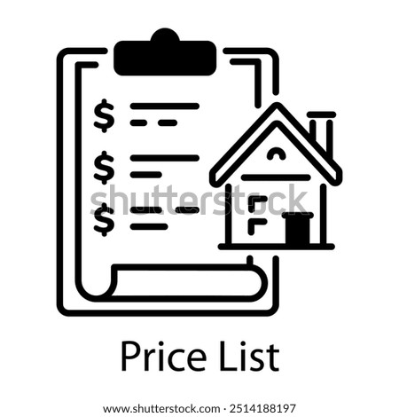 Price list icon in linear style 