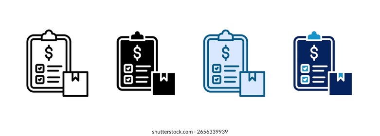 Lista de Precios Conjunto de iconos Colección de estilos múltiples