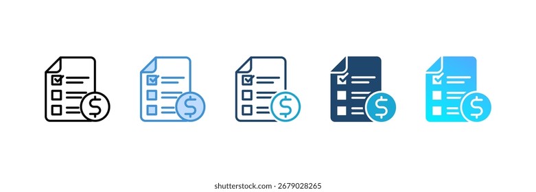 Price List icon set multiple style collection