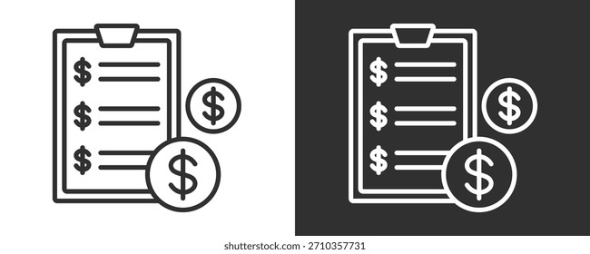 Lista De Precios Conjunto De Iconos Colección De Vector Aislado En Blanco Y Negro