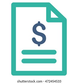 Price List icon. Vector style is bicolor flat iconic symbol with rounded angles, cobalt and cyan colors, white background.