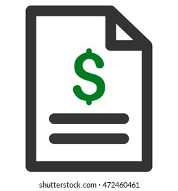 Price List icon. Vector style is bicolor flat iconic symbol with rounded angles, green and gray colors, white background.