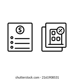 price list, promotion flyee icon with outline style. Suitable for website design, logo, app and UI. Based on the size of the icon in general, so it can be reduced.