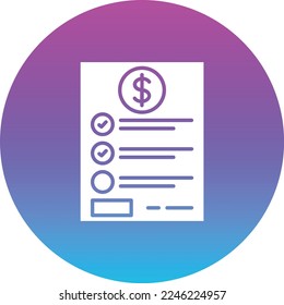 Icono vectorial Lista de precios. Se puede usar para imprimir, móviles y aplicaciones web.