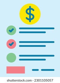 Icono vectorial Lista de precios. Se puede usar para imprimir, móviles y aplicaciones web.