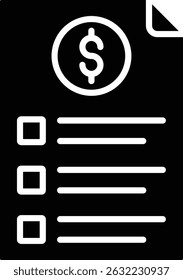 Icono de Vector de la lista de Precios. Se puede utilizar para aplicaciones de impresión, móviles y de Web.