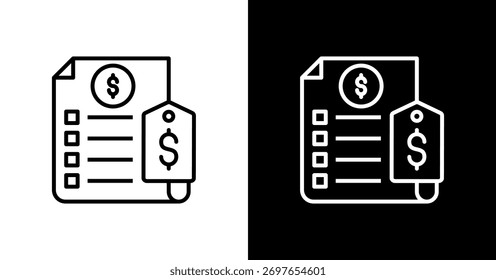 Price List White Icon Set Design