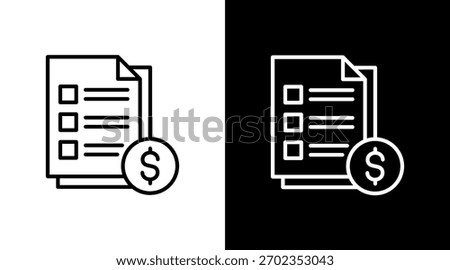 Price List White Icon Set Design