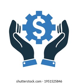 Price, maintenance, industrial support icon. Glyph vector isolated on a white background.