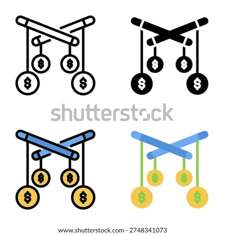 Price manipulation icon collection of various styles for design branding, print and digital media