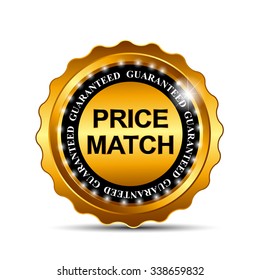 Price Match Guarantee Gold Label Sign Template Vector Illustration EPS10