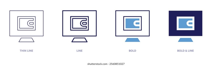 Price match icon in 4 different styles. Thin Line, Line, Bold, and Bold Line. Duotone style. Editable stroke.