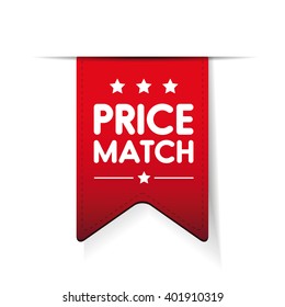 Price Match Red Ribbon Vector