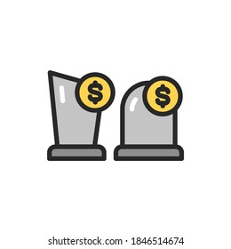 Price monument color line icon. Isolated vector element.