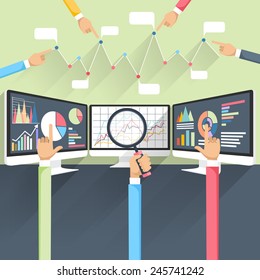 Price Movement. Stock Exchange Rates On Monitors. Profit Graph For Diagram. Electronic Stock Numbers. Profit Gain. Business Stock Exchange. Live Online Screen. Flat Icon Modern Design Style Concept 