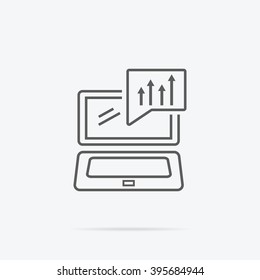 Movimiento de precios. Tipos de cambio de los monitores. Gráfico de beneficios para el diagrama. Números electrónicos de las acciones. Ganancia de beneficios. Bolsa de comercio. Pantalla en vivo en línea. Icono plano concepto de diseño moderno 