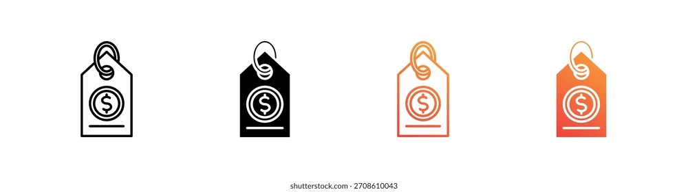 Price Multiple Style Icon Set