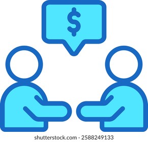 Price Negotiation Icon Outline Vector Illustration