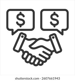 Price Negotiation Outline Icon Vector Illustration