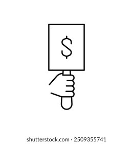 price offer auction thin outline icon vector design good for web or mobile app