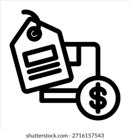 Icono de contorno de Precio. Ilustración vectorial simple sobre fondo blanco