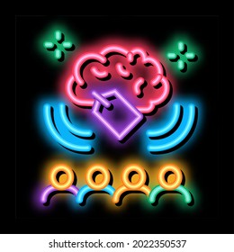 price people brainstorm neon light sign vector. Glowing bright icon price people brainstorm sign. transparent symbol illustration