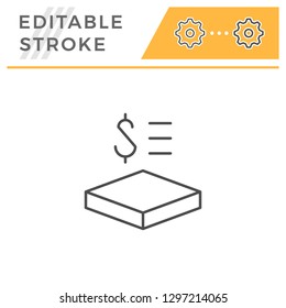 Price per square meter line icon