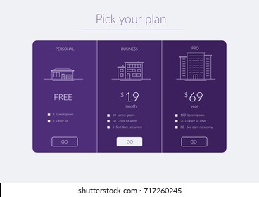 Price Plans. Vector Illustration