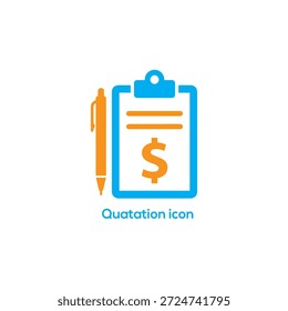Precio de presupuesto Icono de documento Diseño de logotipo para estimación de negocio, propuesta financiera, cálculo de costos, solicitud de Factura, símbolo de planificación presupuestaria

