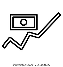 Logotipo de arte de contorno delgado plano de icono de elevación de Precio